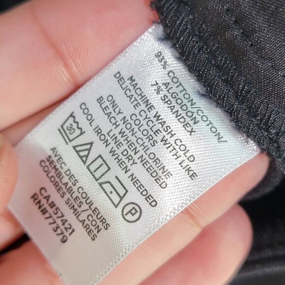 Ann Taylor Factory Black Cotton Blend Trouser Invisible Zipper Women's Size 6 - Picture 4 of 9